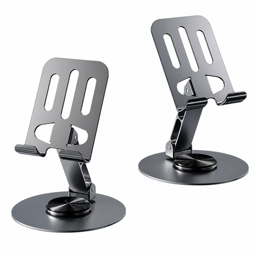 All-Metal 360° Rotating Phone Holder — Premium Aluminum Alloy Desk Stand & Adjustable Mount