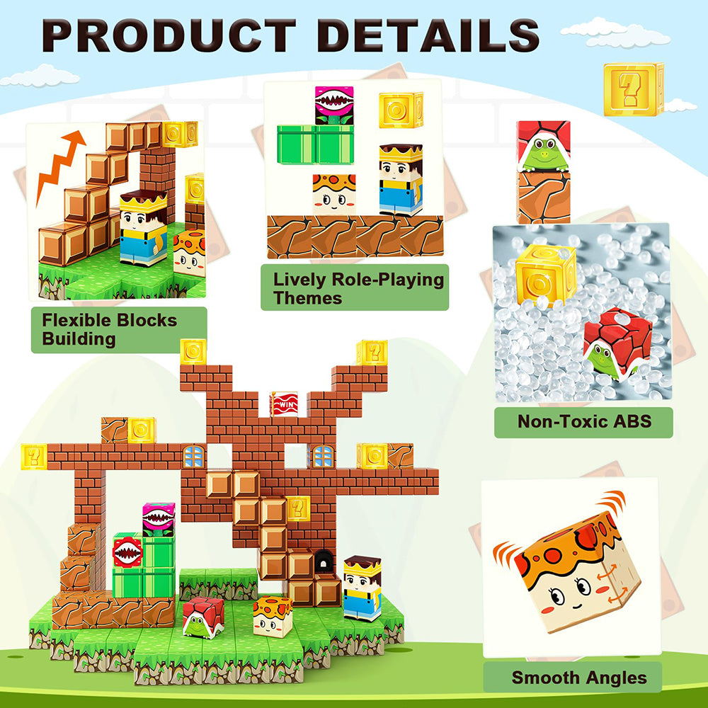 Magnetic Building Blocks Set for Kids | 100PCS or 48PCS STEM Montessori Magnetic Tiles | Educational Sensory Construction Toy | Gift for Boys & Girls Ages 3+