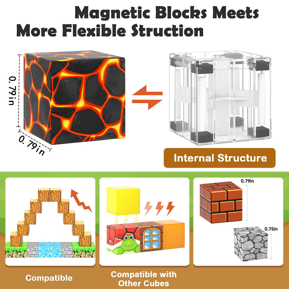 Magnetic Building Blocks Set for Kids | 100PCS or 48PCS STEM Montessori Magnetic Tiles | Educational Sensory Construction Toy | Gift for Boys & Girls Ages 3+