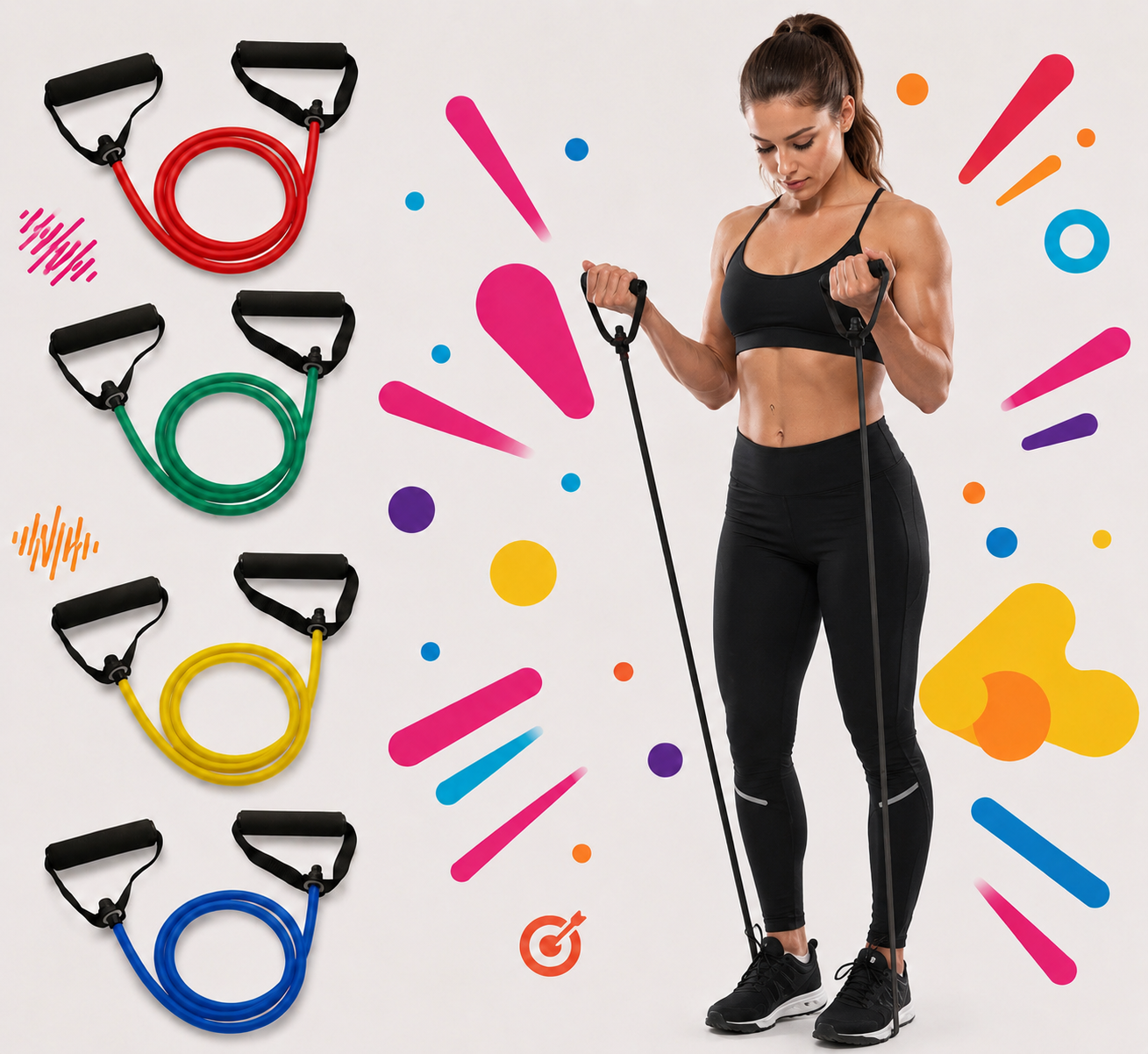 Resistance Bands with Handles – Home Strength Training Set for Men & Women (10–30 lb)