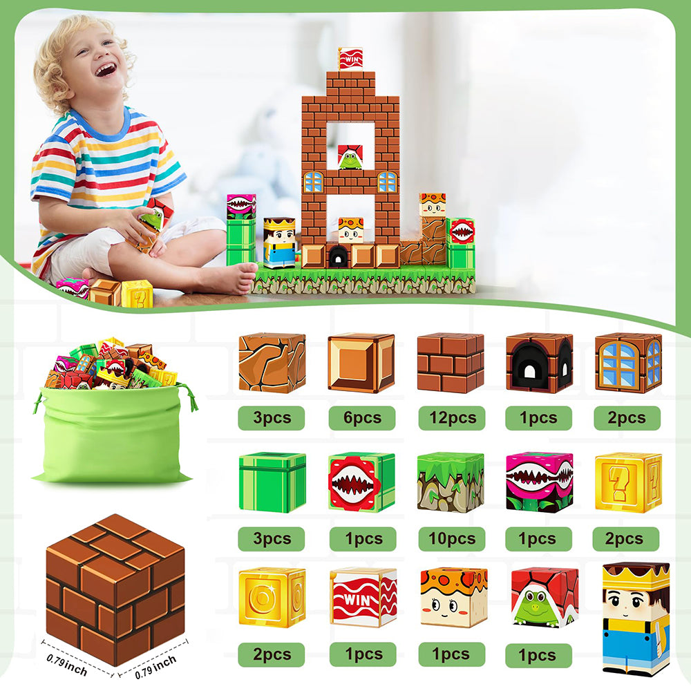 Magnetic Building Blocks Set for Kids | 100PCS or 48PCS STEM Montessori Magnetic Tiles | Educational Sensory Construction Toy | Gift for Boys & Girls Ages 3+