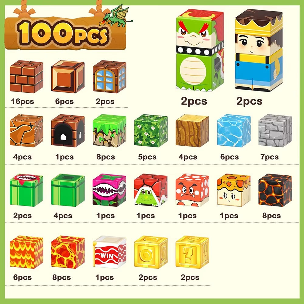 Magnetic Building Blocks Set for Kids | 100PCS or 48PCS STEM Montessori Magnetic Tiles | Educational Sensory Construction Toy | Gift for Boys & Girls Ages 3+