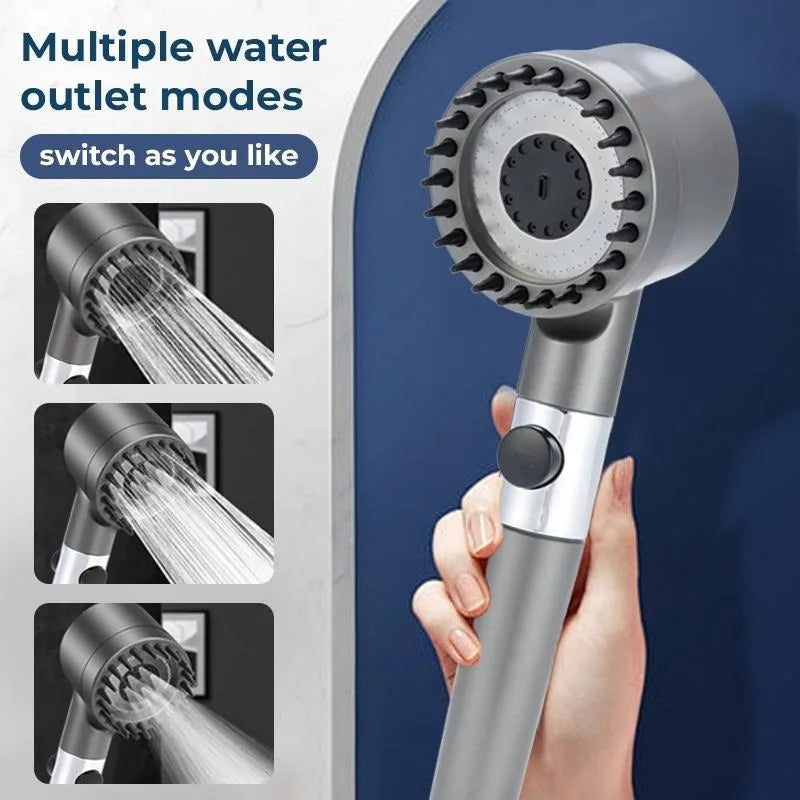 High Pressure Filtered Shower Head with Handheld 3 Spray Modes 1.5M Hose Anti Clog Nozzles for Hard Water Bathroom