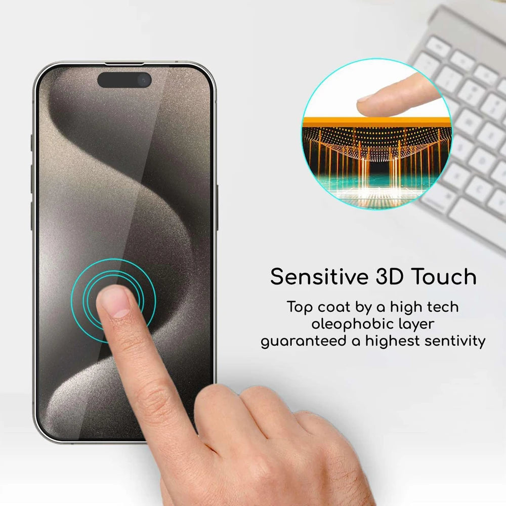 Premium Tempered Glass Screen Protector for iPhone 17/16/15/14/13/12/11 Pro Max, Pro, Plus & Mini — Anti-Scratch, Anti-Fingerprint, Crystal Clear HD