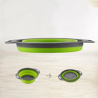 Collapsible Silicone Colander – Space-Saving Strainer for Pasta, Fruits & Vegetables (Green)
