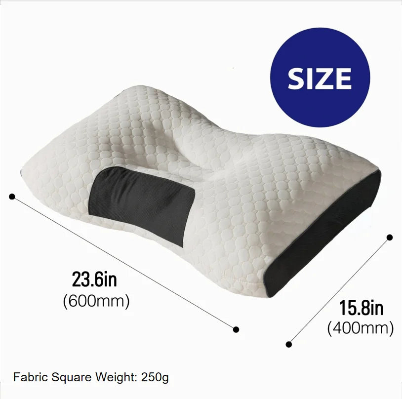 2pcs Massage Neck Pillows Adjustable Ergonomic Orthopedic Contour Support, High-Quality Pillow Core, All-Season Sleeping Comfort