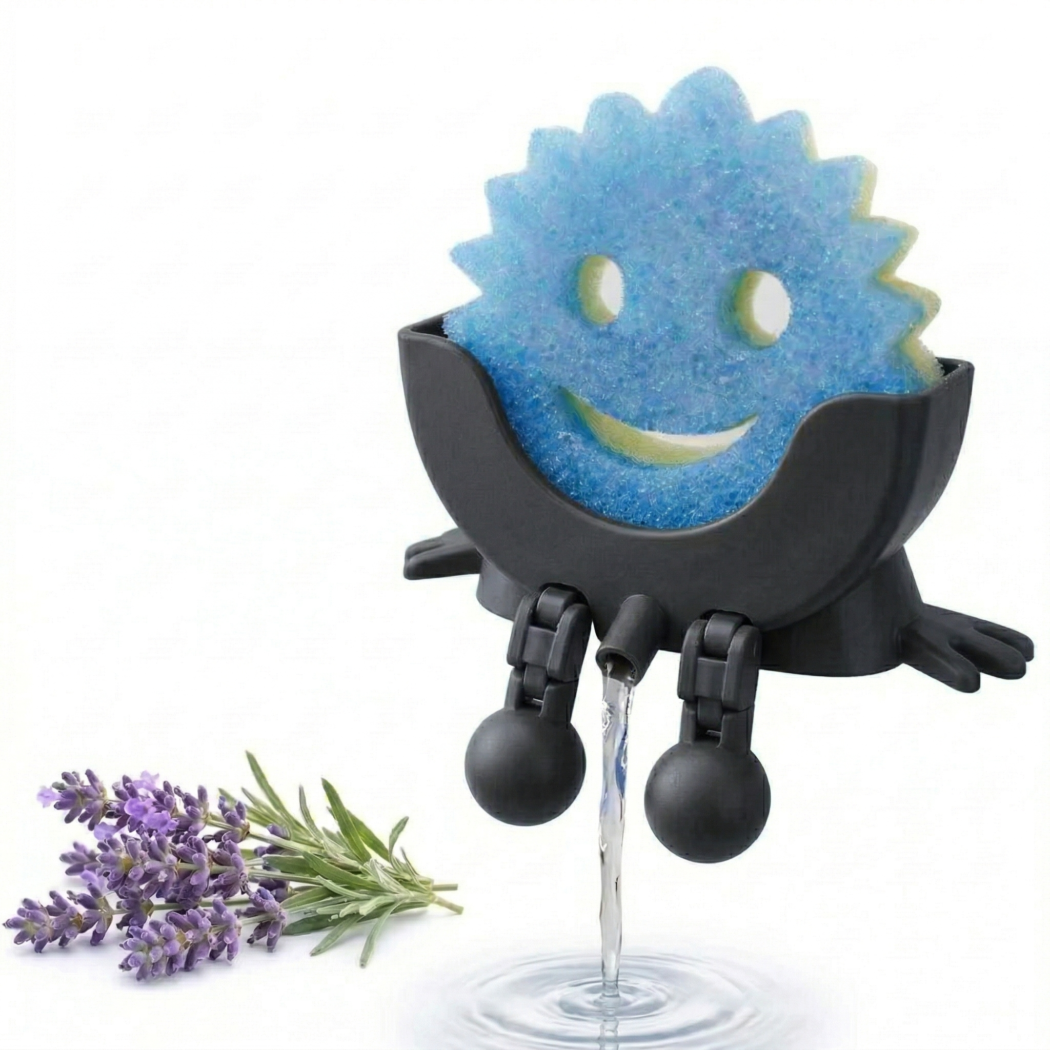 Cute Hanging Sponge Holder with Drainage – Keeps Your Sponge Dry & Smiling, For Scrub Daddy Holder, Funny Sponge Stand for Kitchen Sink, Countertop Sponge Holders