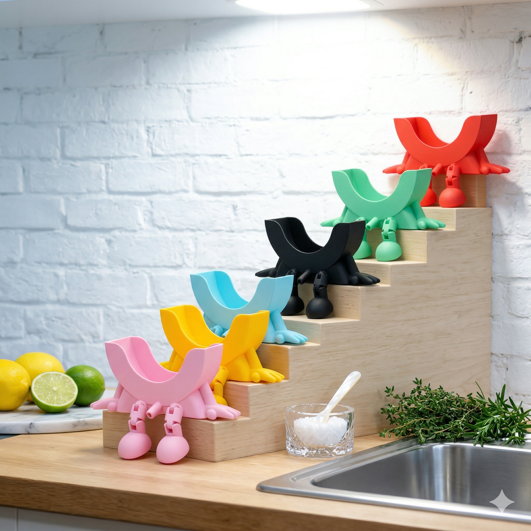 Cute Hanging Sponge Holder with Drainage – Keeps Your Sponge Dry & Smiling, For Scrub Daddy Holder, Funny Sponge Stand for Kitchen Sink, Countertop Sponge Holders