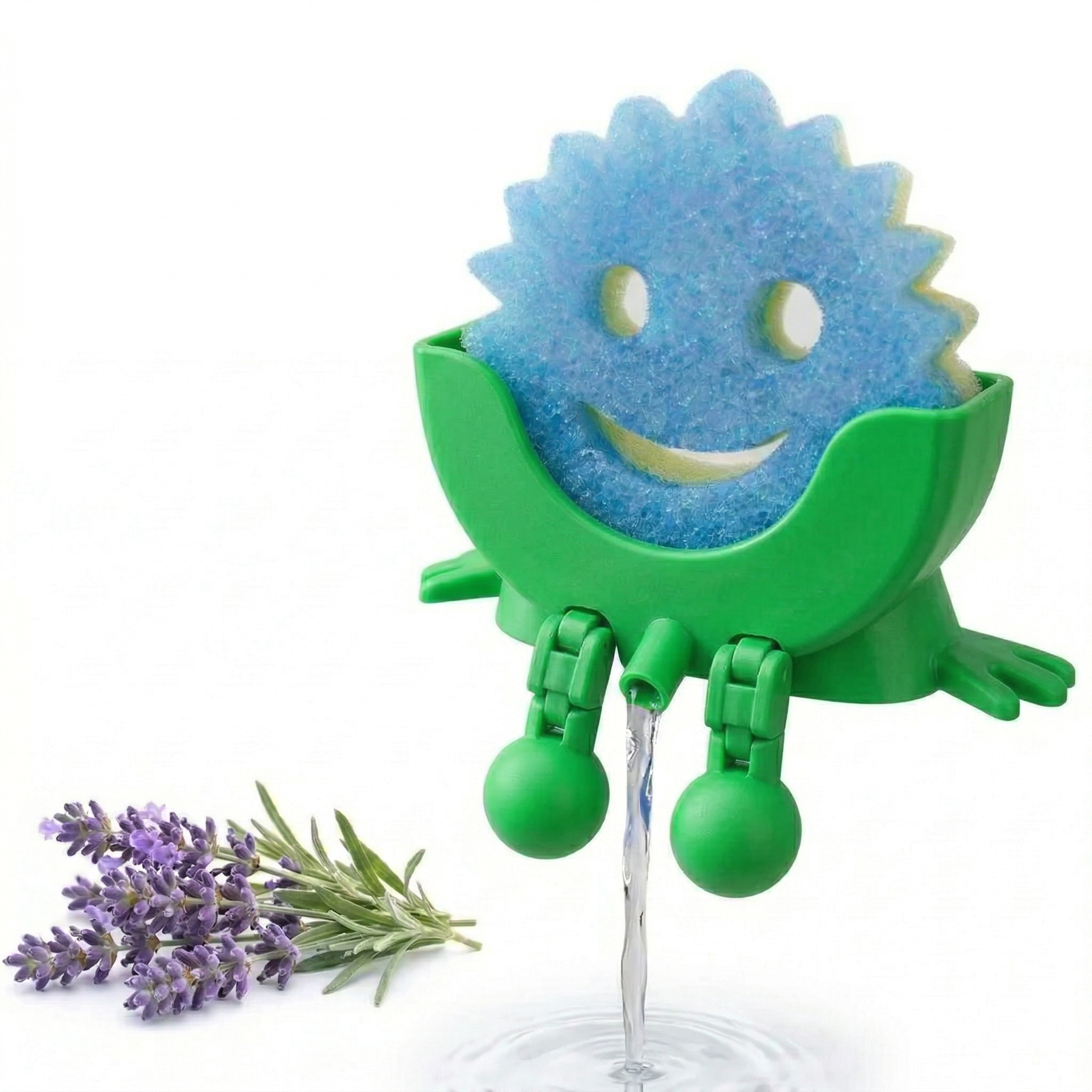Cute Hanging Sponge Holder with Drainage – Keeps Your Sponge Dry & Smiling, For Scrub Daddy Holder, Funny Sponge Stand for Kitchen Sink, Countertop Sponge Holders