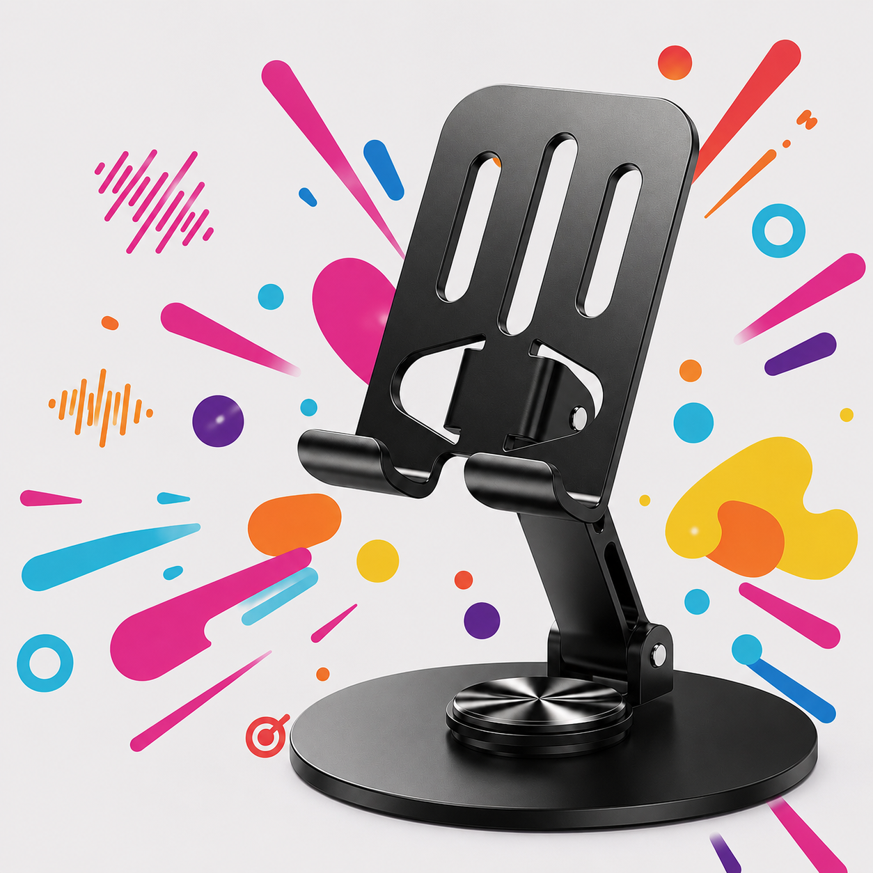All-Metal 360° Rotating Phone Holder — Premium Aluminum Alloy Desk Stand & Adjustable Mount