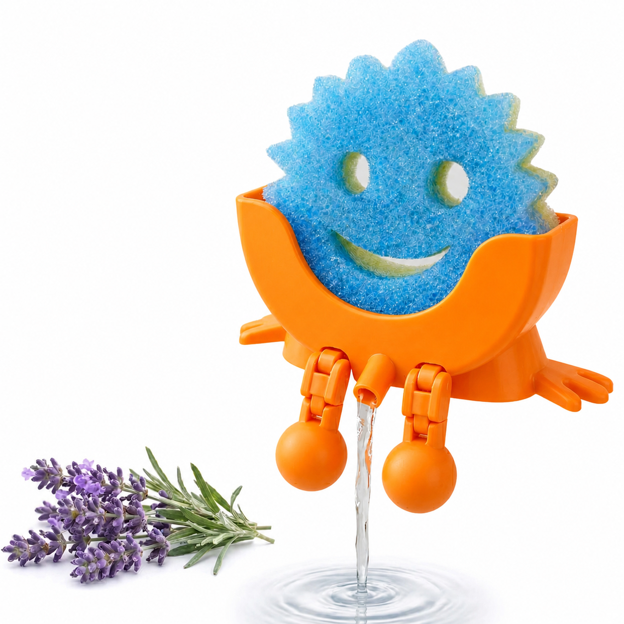 Cute Hanging Sponge Holder with Drainage – Keeps Your Sponge Dry & Smiling, For Scrub Daddy Holder, Funny Sponge Stand for Kitchen Sink, Countertop Sponge Holders