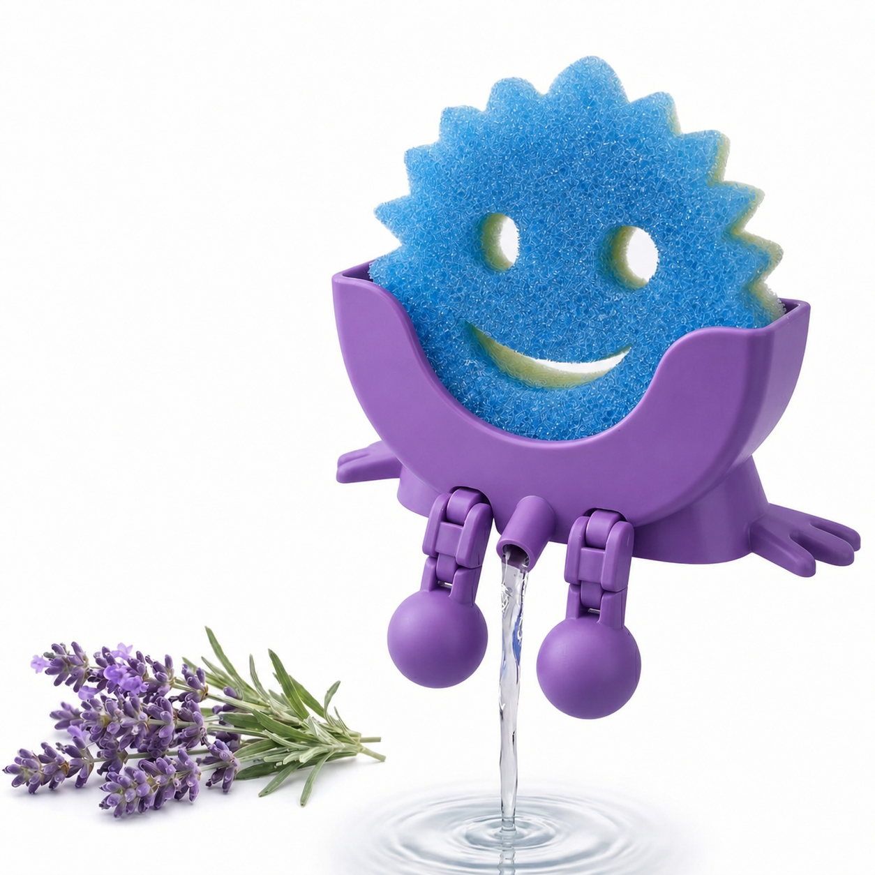 Cute Hanging Sponge Holder with Drainage – Keeps Your Sponge Dry & Smiling, For Scrub Daddy Holder, Funny Sponge Stand for Kitchen Sink, Countertop Sponge Holders