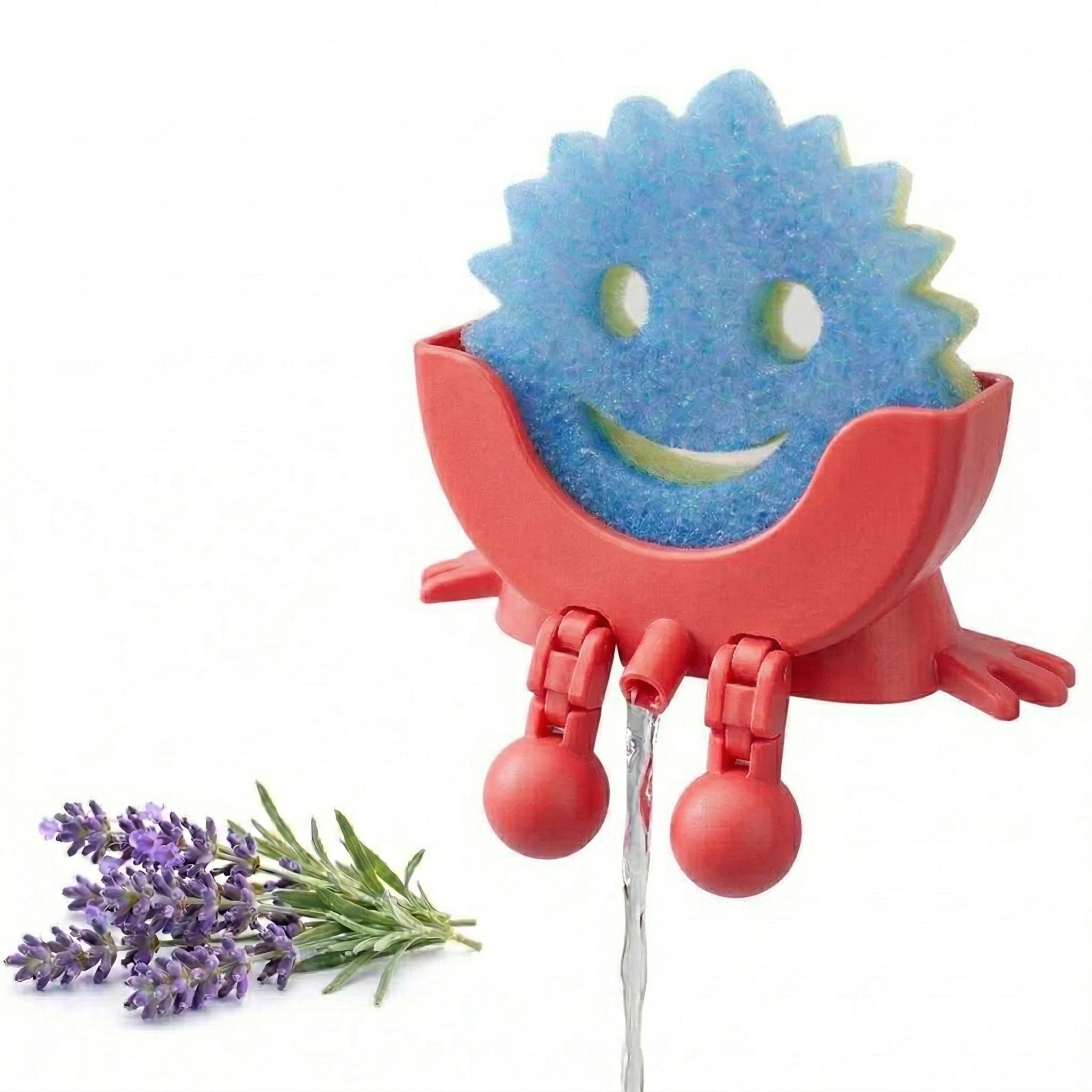 Cute Hanging Sponge Holder with Drainage – Keeps Your Sponge Dry & Smiling, For Scrub Daddy Holder, Funny Sponge Stand for Kitchen Sink, Countertop Sponge Holders