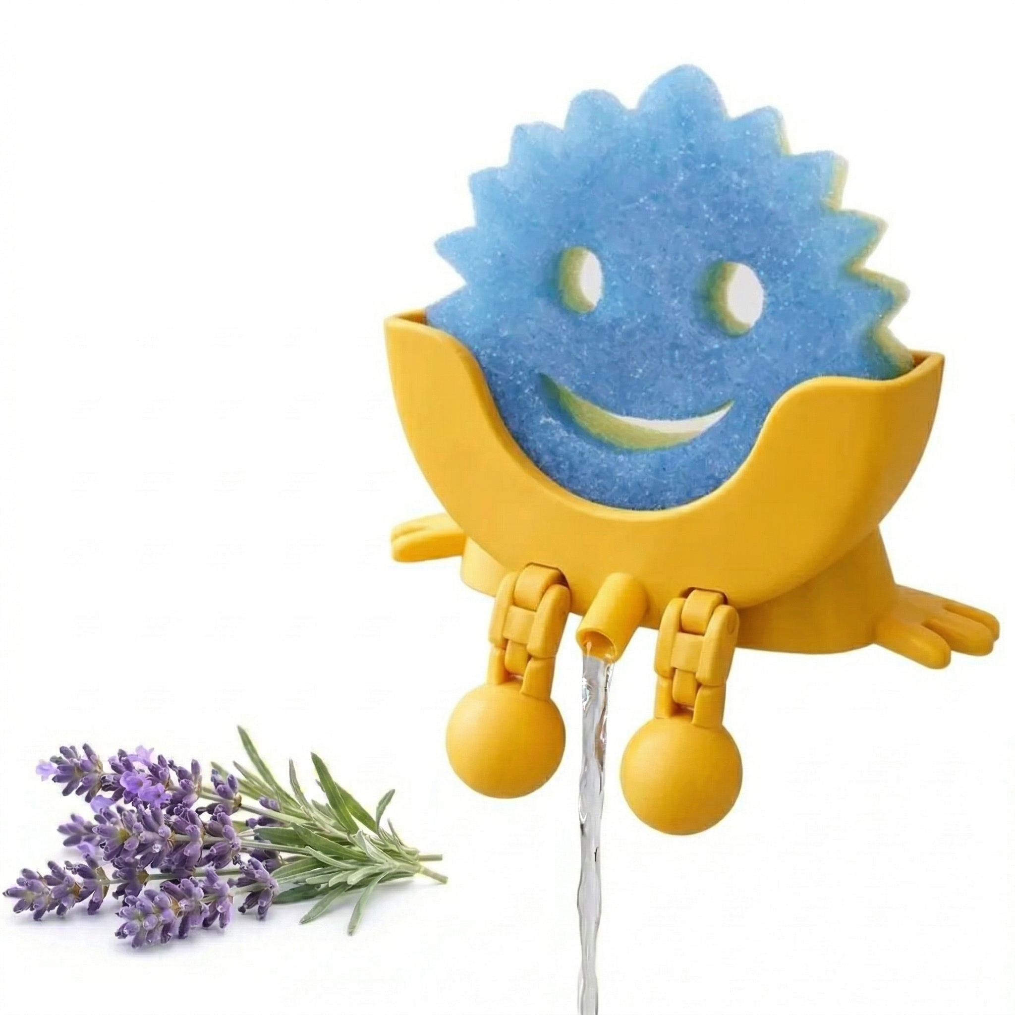 Cute Hanging Sponge Holder with Drainage – Keeps Your Sponge Dry & Smiling, For Scrub Daddy Holder, Funny Sponge Stand for Kitchen Sink, Countertop Sponge Holders